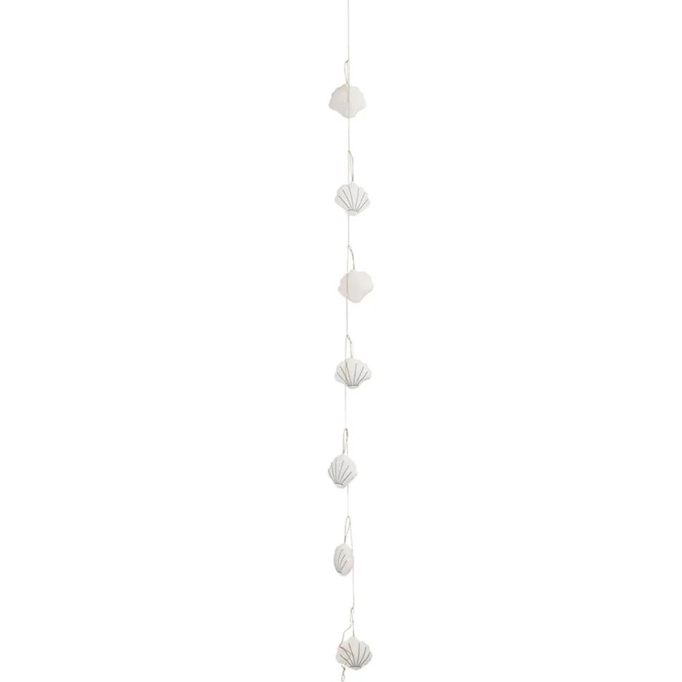 Guirlande 7 coquillages en coton et polyester écru l130cm - Eté A La Mer
