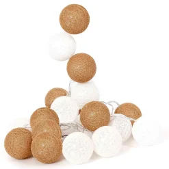 Guirlande boule blanc et or 20 leds