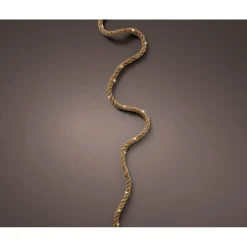 Guirlande solaire câble en jute naturel 5m