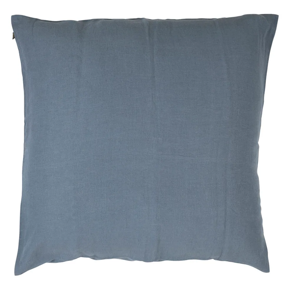 Housse coussin en lin turquin 80x80cm - Porticcio