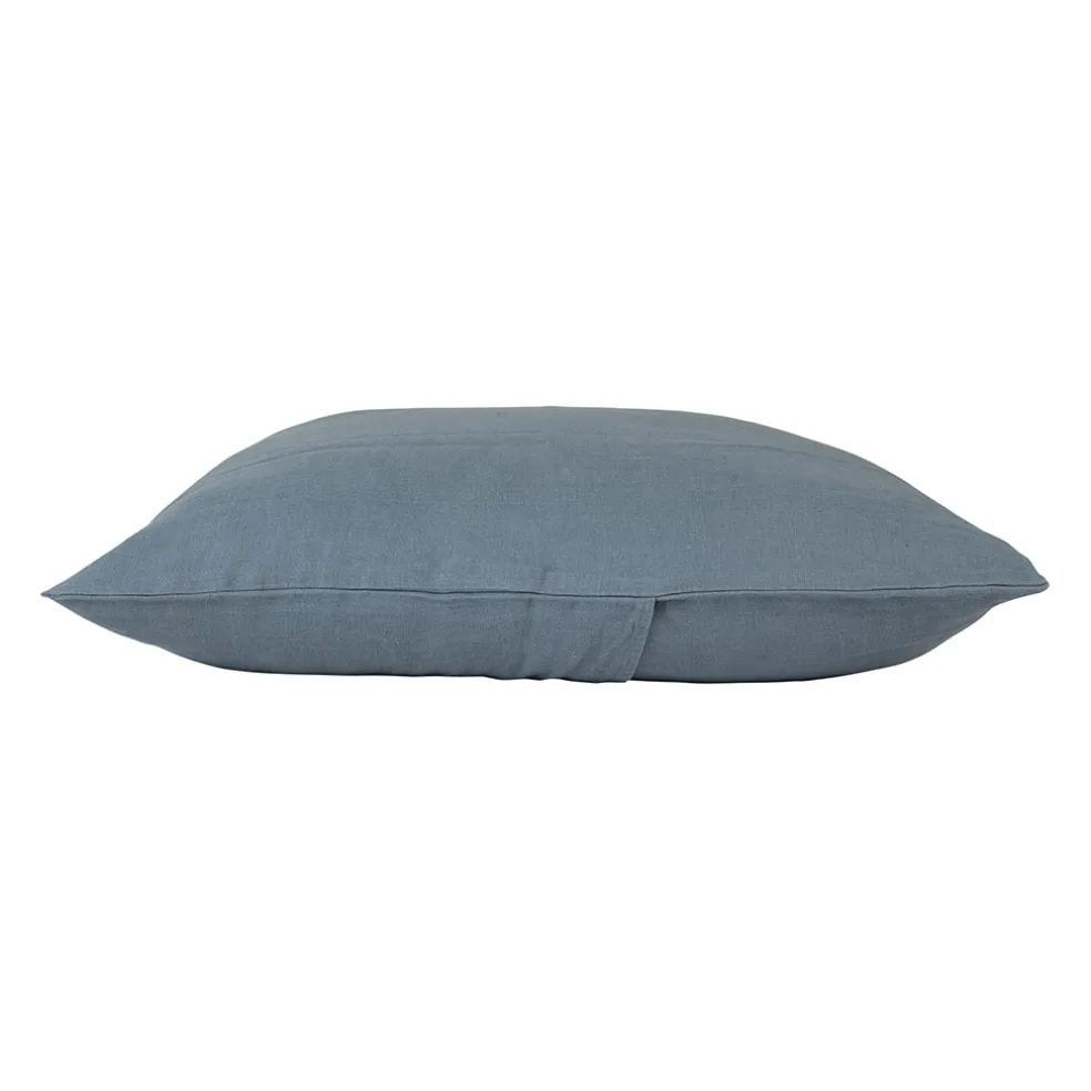 Housse coussin en lin turquin 80x80cm - Porticcio