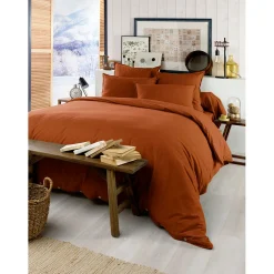 Housse de couette en flanelle tomette 240x220cm - Candice