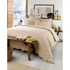 Housse de couette en flanelle sable 260x240cm - Candice