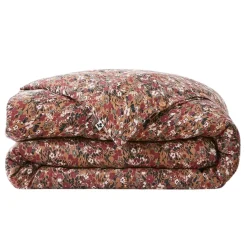 Housse de couette en gaze de coton imprimée camel 260x240cm - Capucine