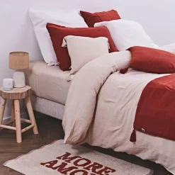 Housse de couette en gaze de coton unie pampa 240x220cm - Gaia