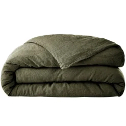 Housse de couette en lin lavé thym 240x220cm - Soline