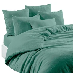 Housse de couette en lin et coton céladon 240x220cm - Limy
