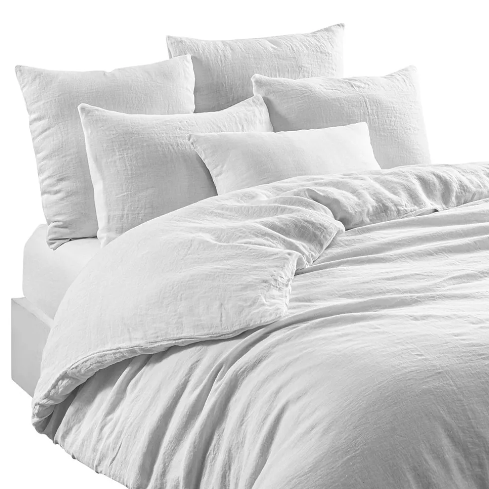 Housse de couette en lin et coton blanc 260x240cm - Limy