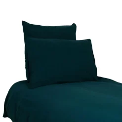 Housse de couette en voile de coton bleu de prusse 240x220cm - Dili