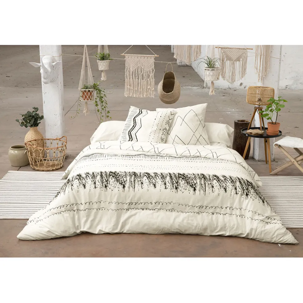 Housse de couette 240x220 cm et 2 taies d'oreiller 60x60cm berbère - Gaia