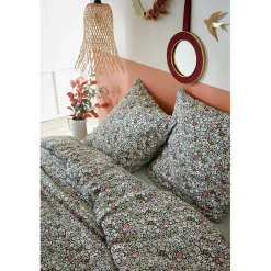 Housse de couette 240x220 cm et 2 taies d'oreiller 60x60cm en coton imprimé fleurs - Malia