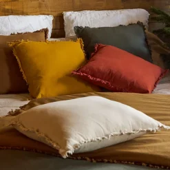 Housse de coussin en coton cumin 45x45cm - Nalia