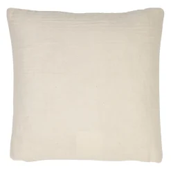 Housse de coussin bonheur en gaze de coton écru 45x45cm