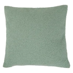 Housse de coussin bouclette "Bella" vert et camel 45x45cm - Funky