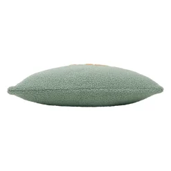 Housse de coussin bouclette "Bella" vert et camel 45x45cm - Funky