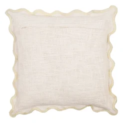 Housse de coussin brodé " More Amor"' en coton écru et vert 45x45cm - Lumi