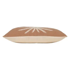 Housse de coussin brodée en coton terracotta 50x30cm - Nomadea