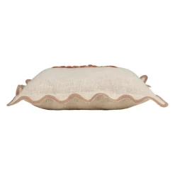 Housse de coussin brodée hola Bella en coton terracotta 45x45cm - Lumi