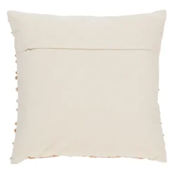 Housse de coussin brodée terre boheme creme et nude 45x45cm en coton