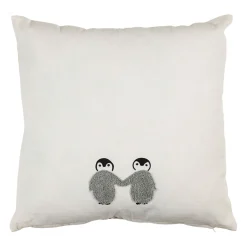 Housse de coussin écru et gris 45x45cm - Banquise