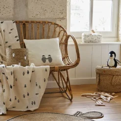 Housse de coussin écru et gris 45x45cm - Banquise