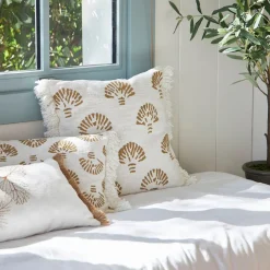 Housse de coussin en coton beige 45x45cm - Jaklel