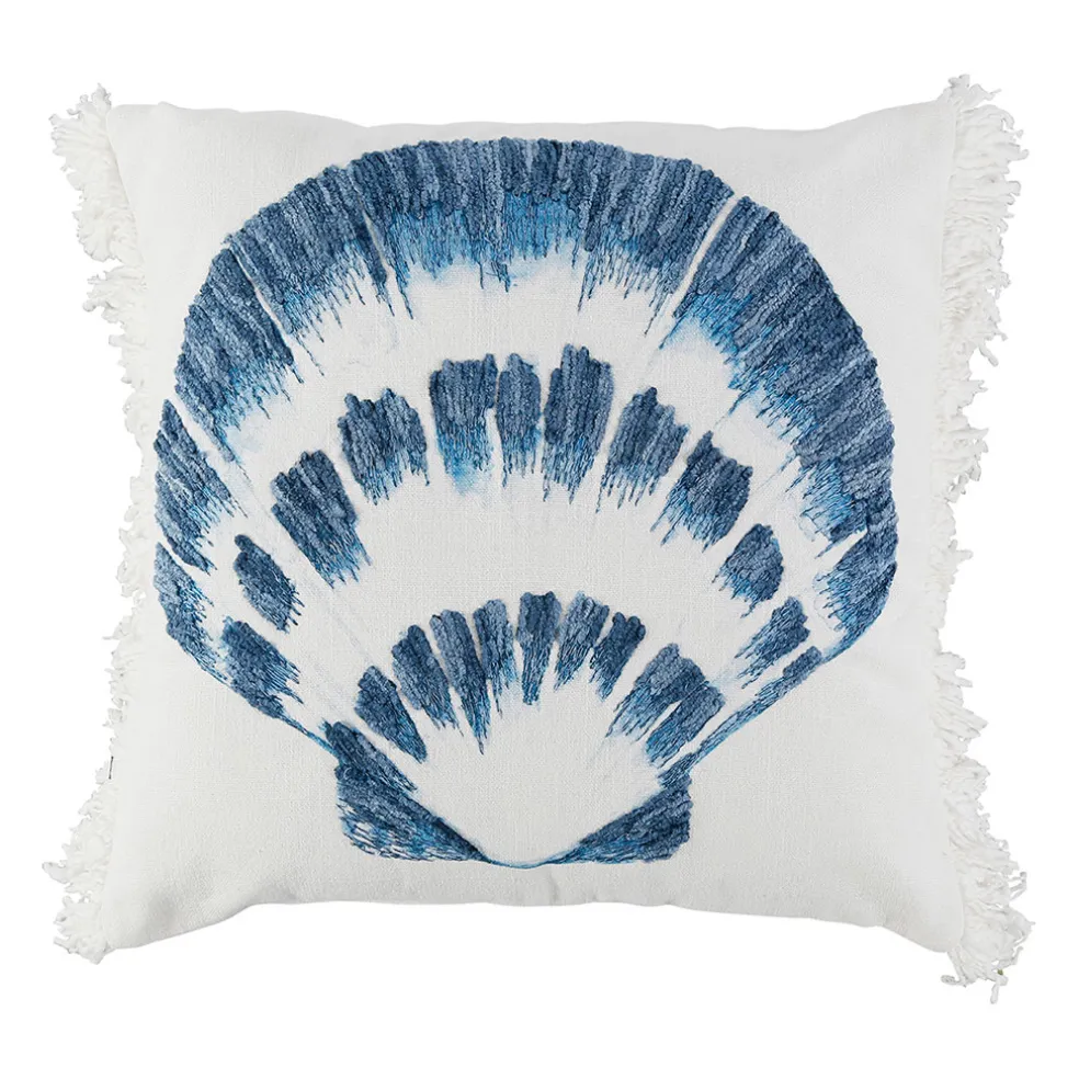 Housse de coussin en coton st-jacques bleu marine 45x45cm - Bord De Mer