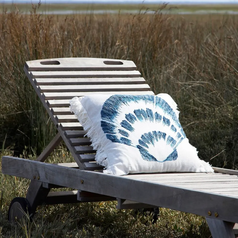 Housse de coussin en coton st-jacques bleu marine 45x45cm - Bord De Mer