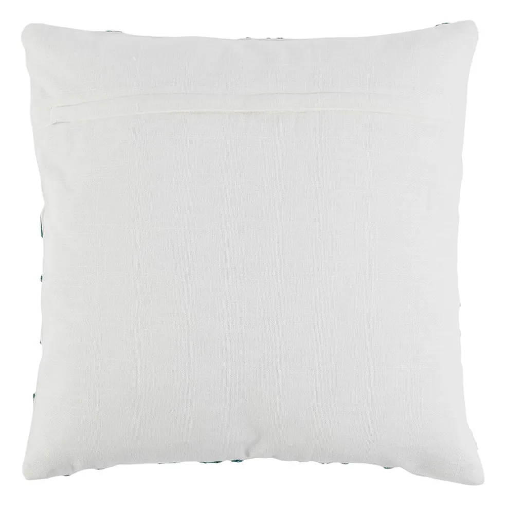 Housse de coussin en coton turquoise corail 45x45cm - Estran