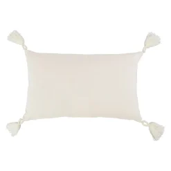 Housse de coussin en coton brodée multicolore 50x30cm - Patchuca