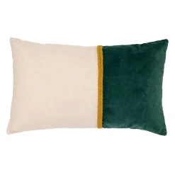Housse de coussin en coton emeraude et beige 50x30cm - Manarola