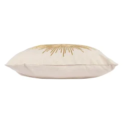 Housse de coussin en coton et lin blanc 45x45cm - Soleil