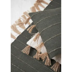 Housse de coussin en coton et jute Kaki 45x45cm - Kolore