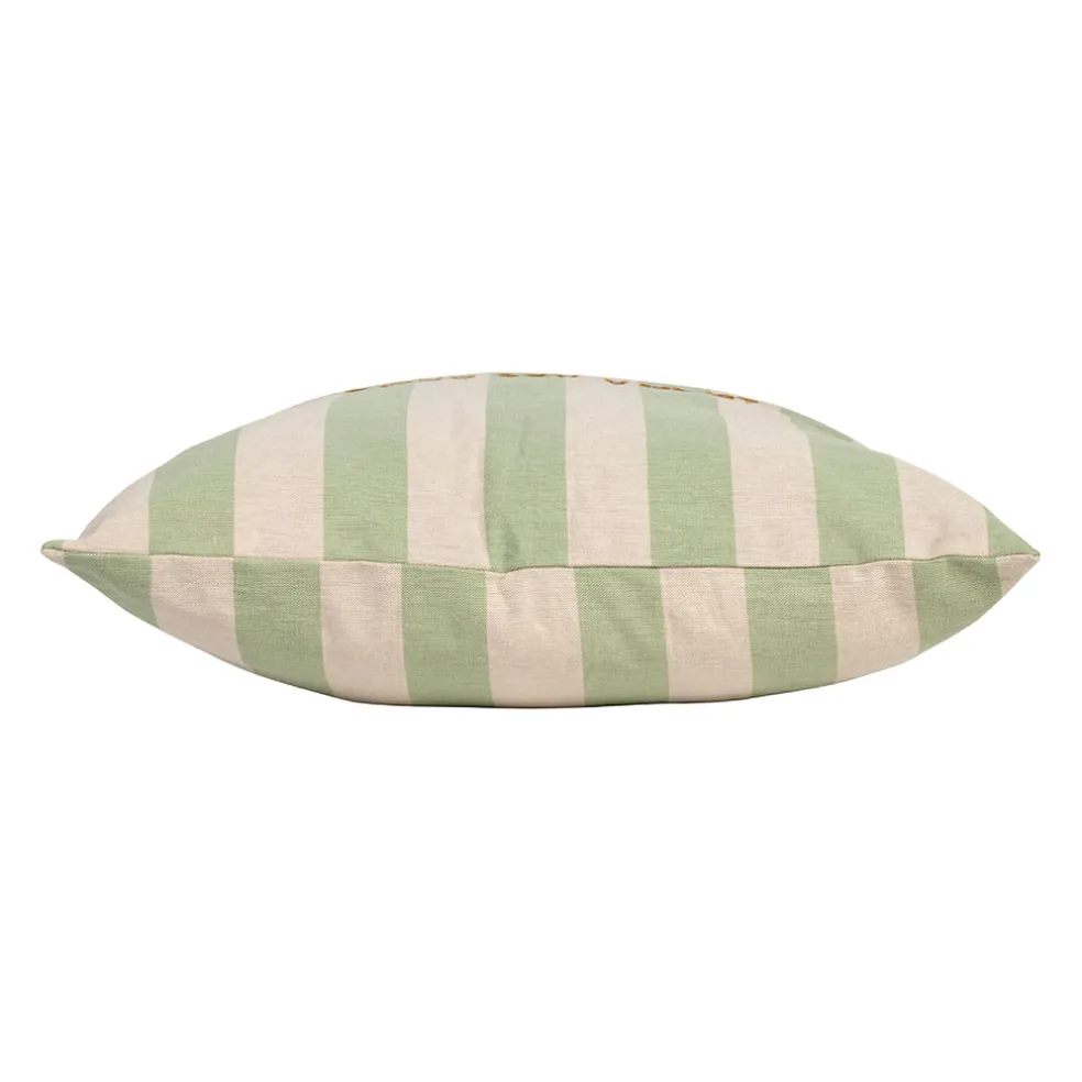 Housse de coussin en coton vert 45x45cm - Famille
