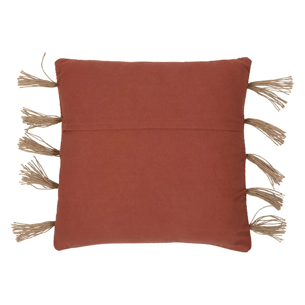 Housse de coussin en coton et jute terracotta 45x45cm - Kolore