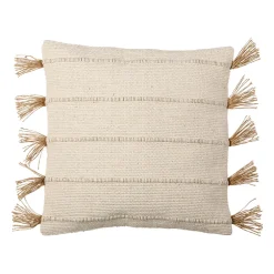 Housse de coussin en coton et jute écru 45x45cm - Kolore