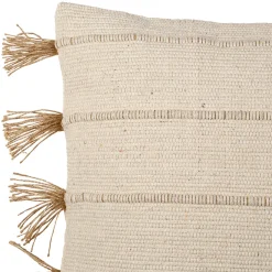 Housse de coussin en coton et jute écru 45x45cm - Kolore