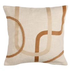 Housse de coussin en coton écru et terracotta 45x45cm - Organic