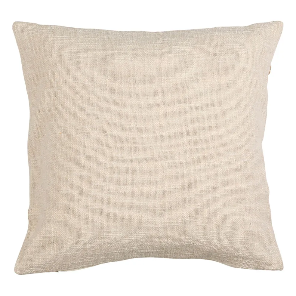 Housse de coussin en coton écru et terracotta 45x45cm - Organic