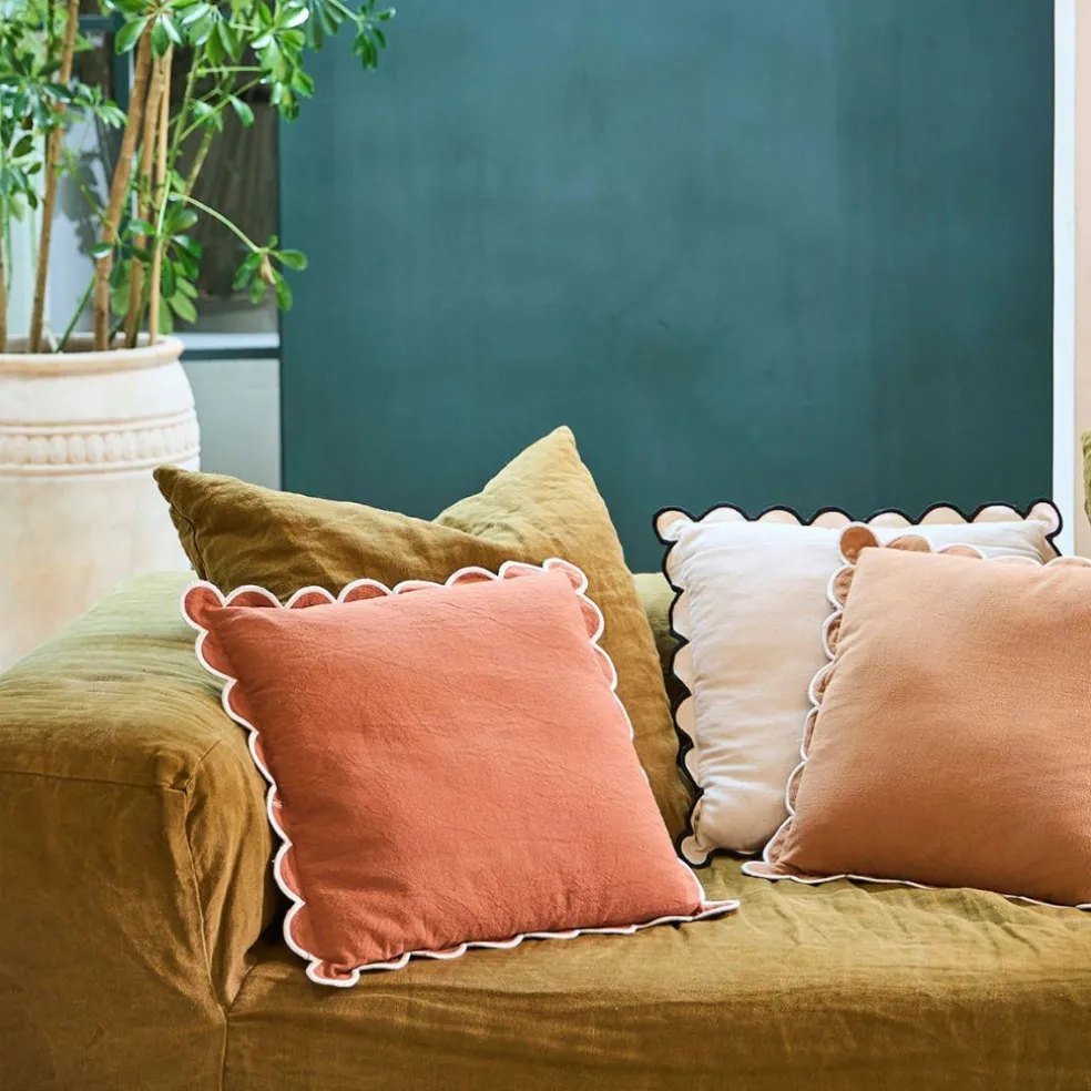 Housse de coussin en coton terracotta 45x45cm - Nomadea