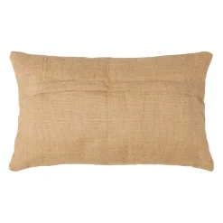 Housse de coussin en jute naturel et coton vert 50x30cm - Patchuca