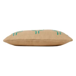 Housse de coussin en jute naturel et coton vert 50x30cm - Patchuca