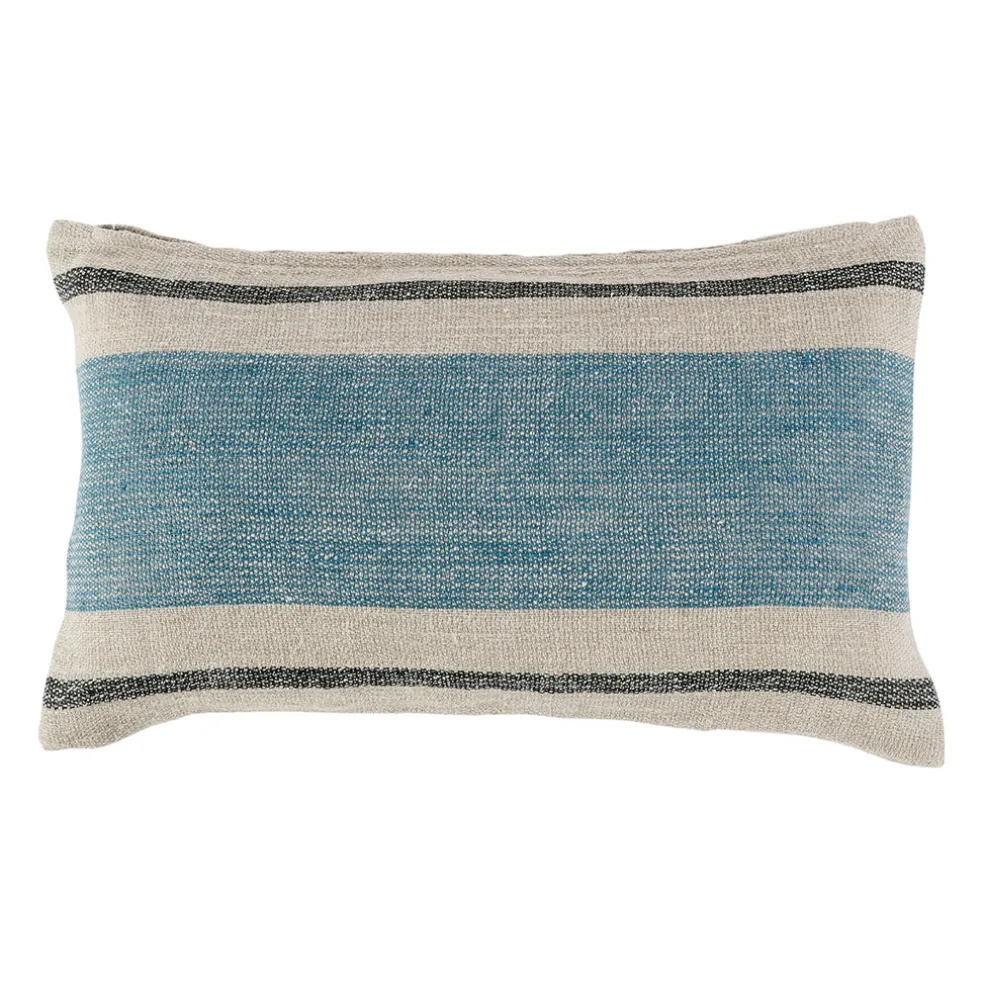 Housse de coussin en lin azur 50x30cm - Hemlin