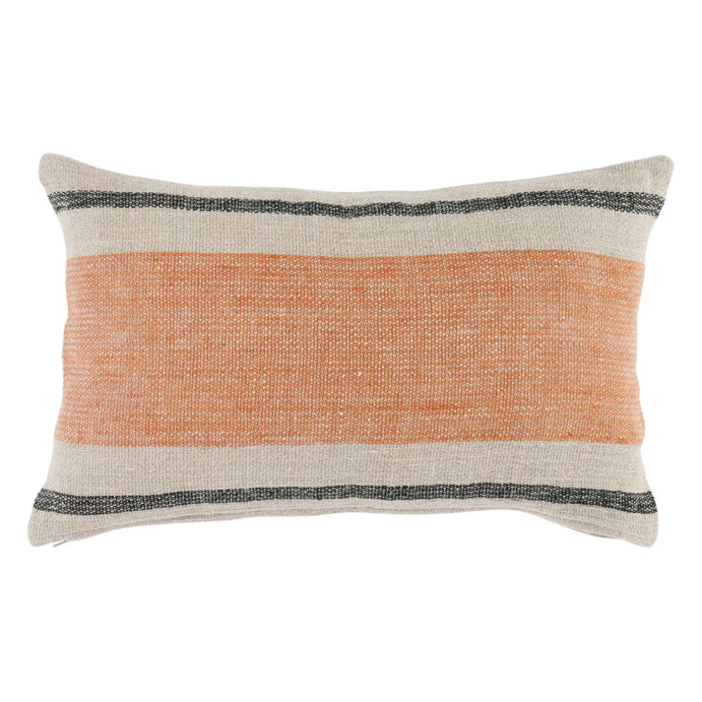 Housse de coussin en lin brique 50x30cm - Hemlin