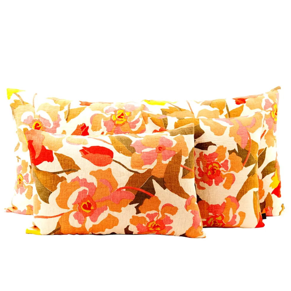 Housse de coussin en lin et coton bois de rose 50x80cm - Ibiza