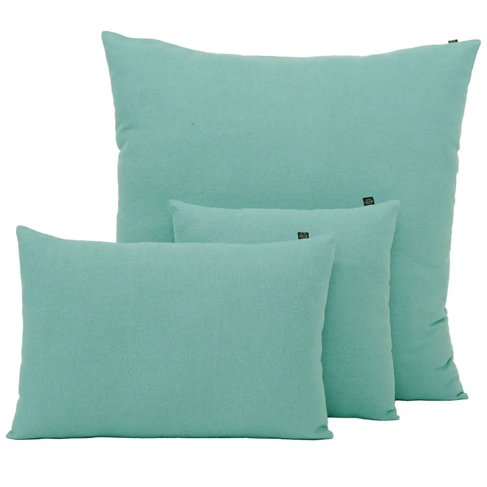 Housse de coussin en lin et coton céladon 80x80cm - Figari