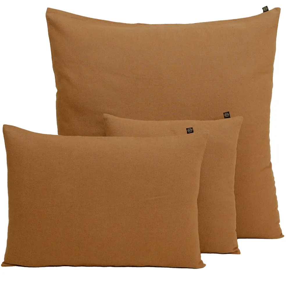 Housse de coussin en lin et coton tabac 80x80cm - Figari