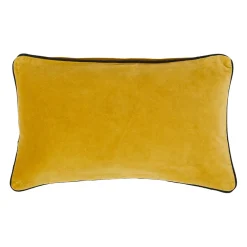 Housse de coussin en velours de coton moutarde 50x30cm - Velvetin