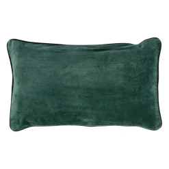 Housse de coussin en velours de coton vert 50x30cm - Velvetin