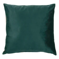 Housse de coussin en velours émeraude et camel 45x45cm - Mocoa